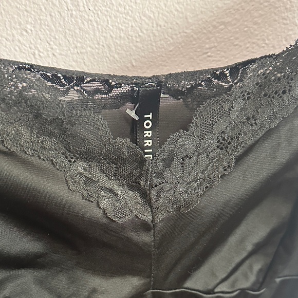 torrid Black Lace Trim Satin Slip - Picture 6 of 13
